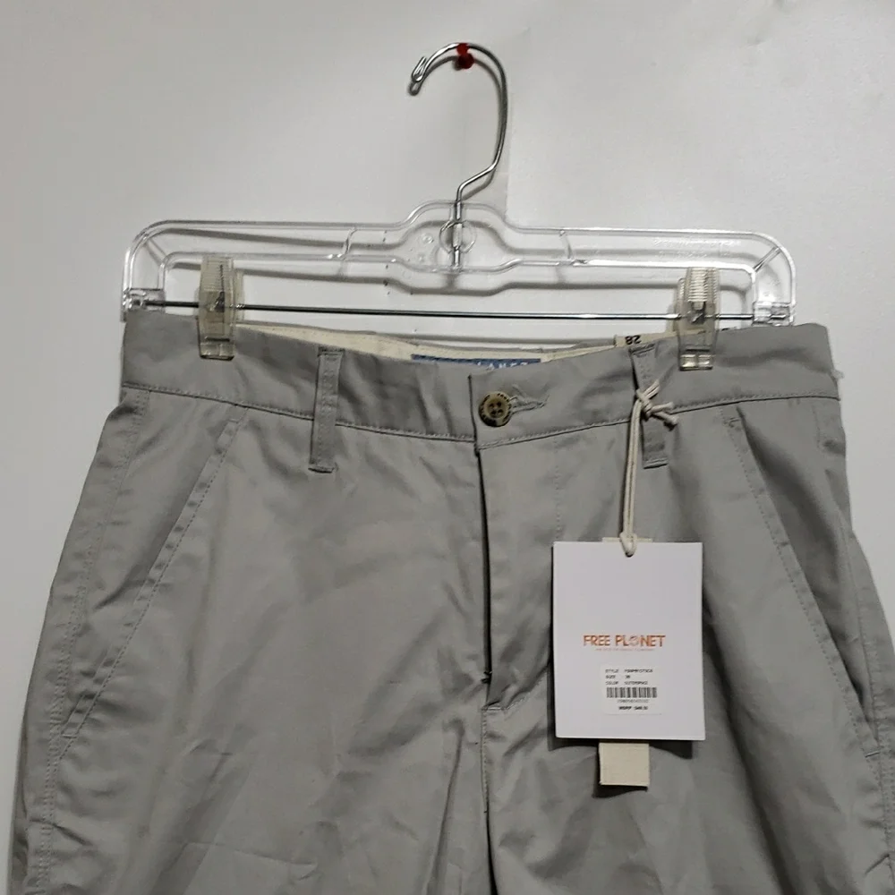 Free Planet Light Gray Men's Flat‎ Front Shorts